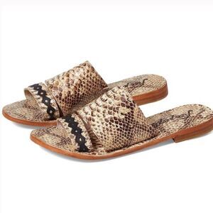 Free People Saturaday Snake Strappy Leather Flat Sandals 41/10